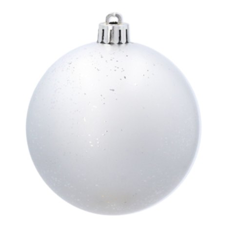 EKSKLUZYWNY ZESTAW 4 BOMBEK CHOINKOWYCH 8 CM - SREBRNY