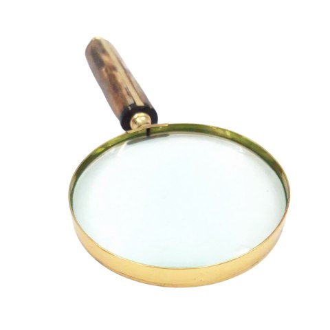 Lupa w oprawie mosiężnej z kościaną rączką - MFM