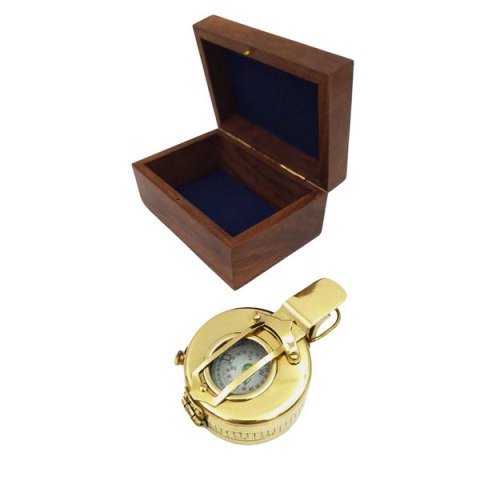 Mosiężny kompas dla inżyniera w pudełku drewnianym - CA32/2.5