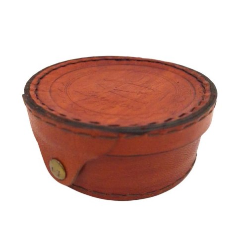 Mosiężny kompas i zegar słoneczny w skórzanym etui - SUN023F