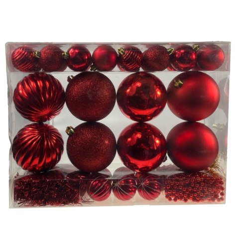 Ozdoby bożonarodzeniowe kpl 32 szt ZESTAW NA CHOINKĘ czerwony