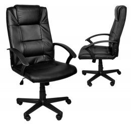 Fotel biurowy skóra eko MALATEC / Czarny