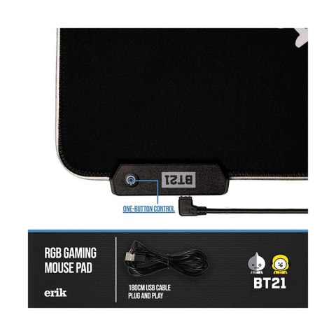 BT21 - Mata gamingowa / na biurko LED XXL (90 x 40 cm)