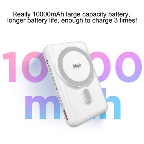 WEKOME WP-12 Tint Series - Power bank indukcyjny 10000 mAh MagSafe z wbudowanym kablem USB-C / Lightning / Micro USB / USB-A (Bi