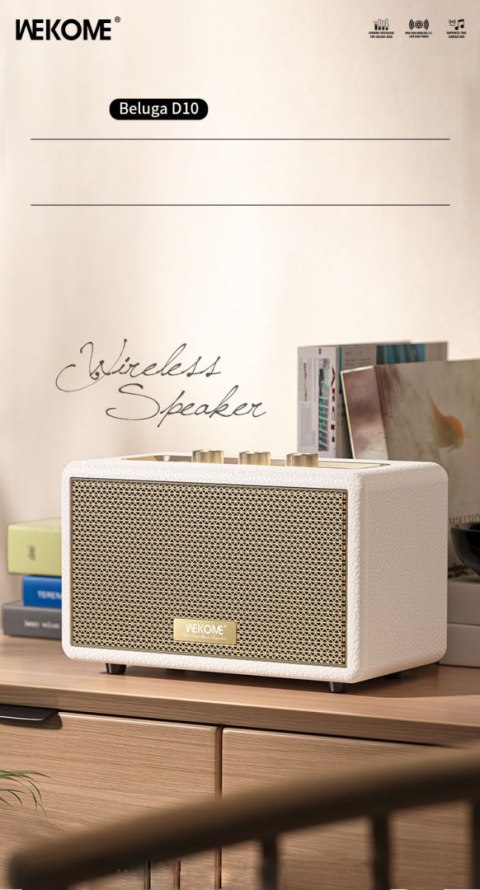 WEKOME Beluga D10 Chiseny - Bezprzewodowy głośnik Bluetooth V5.3 (Biały)