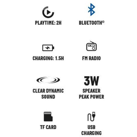 GŁOŚNIK BEZPRZEWODOWY PRZENOŚNY ZESTAW GŁOŚNOMÓWIĄCY 3W UMBRO CZERWONY