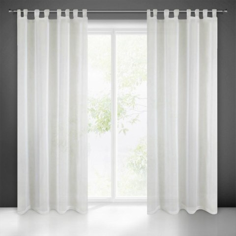 Firana 140x250 Lucy kremowa gotowa na szelkach z delikatnego i lekkiego woalu Eurofirany