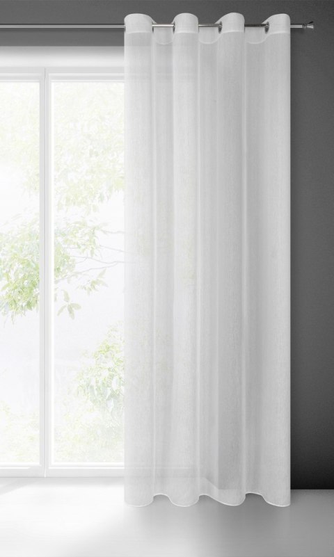 Firana 140x250 Rebecca biała gotowa na przelotkach o strukturze drobnego deszczyku Eurofirany