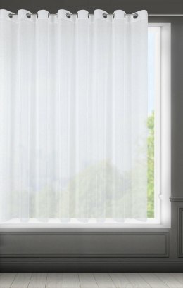 Firana 350x160 Rebecca biała gotowa na przelotkach o strukturze drobnego deszczyku Eurofirany