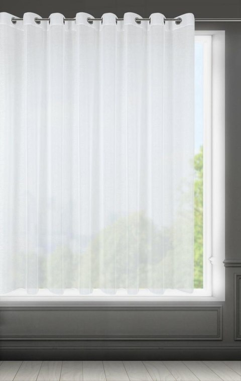 Firana 350x160 Rebecca biała gotowa na przelotkach o strukturze drobnego deszczyku Eurofirany