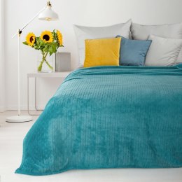 Koc narzuta z mikrofibry 170x210 Cindy 4 turkusowy dekoracyjny