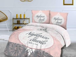 Pościel bawełniana 160x200 61494/1 Najlepsze chwile tylko z Tobą biała morelowa szara Panelove 2