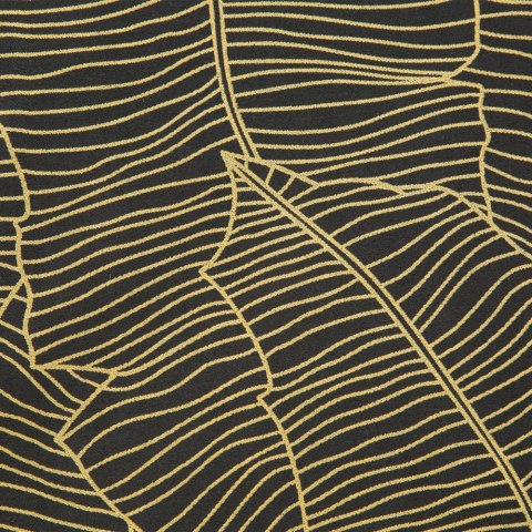 Pościel satynowa 220x200 Metalic 2 czarna złota w pudełku liście Eurofirany