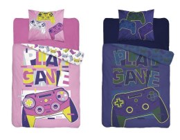 Pościel świecąca w ciemności 160x200 3582 B Game Over Pady różowa młodzieżowa bawełniana 8569