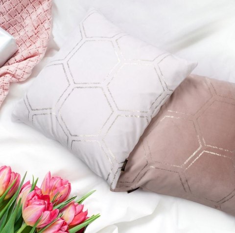 Poszewka dekoracyjna 45x45 Blink 12E granatowa złota plaster miodu welurowa Eurofirany