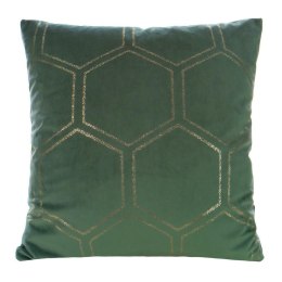Poszewka dekoracyjna 45x45 Blink 12H zielona ciemna złota plaster miodu welurowa Eurofirany