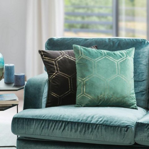 Poszewka dekoracyjna 45x45 Blink 12K bordowa złota plaster miodu welurowa Eurofirany