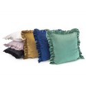 Poszewka dekoracyjna 45x45 Velvet czerwona falbanka welurowa Eurofirany