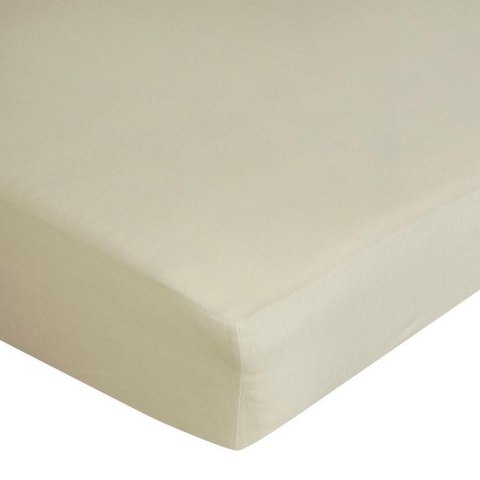 Prześcieradło jersey z gumką 140x200 beżowe na wysoki materac 30 cm 125 g/m2