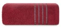 Ręcznik 50x90 Fiore czerwony 500g/m2 frotte ozdobiony bordiurą w postaci cienkich paseczków Eurofirany