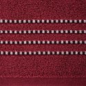 Ręcznik 50x90 Fiore czerwony 500g/m2 frotte ozdobiony bordiurą w postaci cienkich paseczków Eurofirany