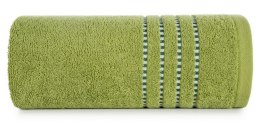 Ręcznik 50x90 Fiore oliwkowy 500g/m2 frotte ozdobiony bordiurą w postaci cienkich paseczków Eurofirany