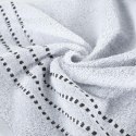 Ręcznik 50x90 Fiore srebrny 500g/m2 frotte ozdobiony bordiurą w postaci cienkich paseczków Eurofirany