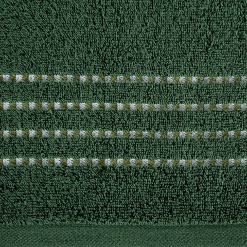 Ręcznik 50x90 Fiore zielony 500g/m2 frotte ozdobiony bordiurą w postaci cienkich paseczków Eurofirany