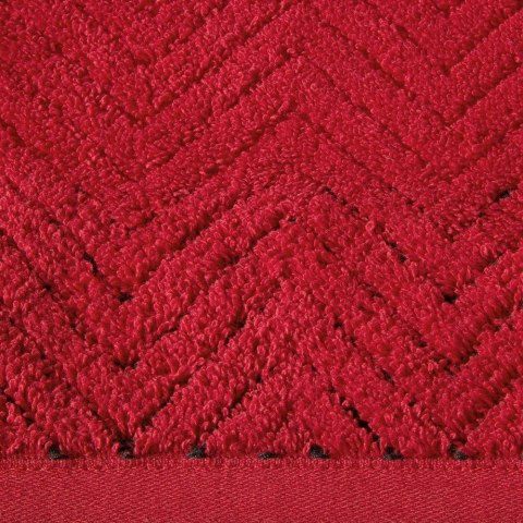 Ręcznik Indila 50x90 czerwony 550g/m2 frotte geometryczny wzór Eurofirany