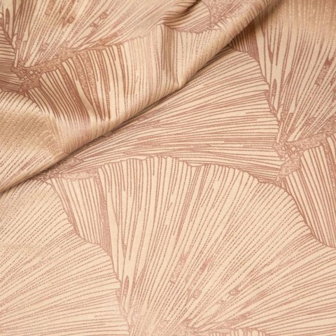Zasłona 140x250 Goja beżowa welurowa liście miłorzębu na przelotkach Pierre Cardin z błyszczącym nadrukiem Eurofirany