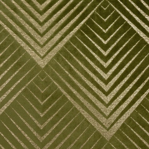 Koc narzuta z mikrofibry 150x200 Victoria 3 oliwkowy złoty geometryczny Eurofirany