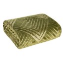 Koc narzuta z mikrofibry 150x200 Victoria 3 oliwkowy złoty geometryczny Eurofirany