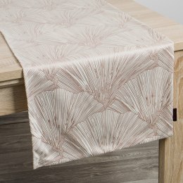 Obrus 40x140 Goja kremowy bieżnik liście miłorzębu Pierre Cardin z błyszczącym nadrukiem welurowy Eurofirany