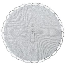 Podkładka na stół średnica 38 Tina srebrna pleciona Eurofirany