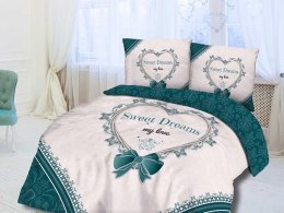 Pościel bawełniana 160x200 61492/1 Sweet Dreams serca szara turkusowa morska ornamenty orientalna Panelove 3