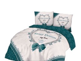 Pościel bawełniana 160x200 61492/1 Sweet Dreams serca szara turkusowa morska ornamenty orientalna Panelove 3