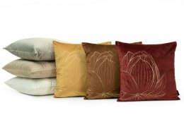 Poszewka dekoracyjna 45x45 Blink 19 K ceglasta kwiat lotosu welurowa Eurofirany