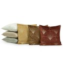 Poszewka dekoracyjna 45x45 Blink 21 F brązowa ze złotym nadrukiem liści welurowa Eurofirany