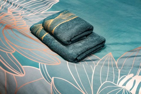 Ręcznik 50x90 Salvia 9 miętowy ciemny liście 500g/m2 frotte Limited Collection Eurofirany