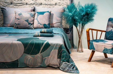 Ręcznik 50x90 Salvia 9 miętowy ciemny liście 500g/m2 frotte Limited Collection Eurofirany