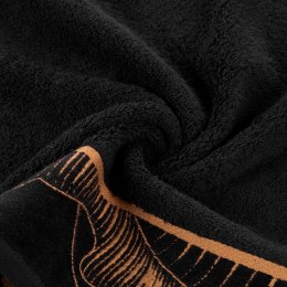 Ręcznik 70x140 Peonia 1 czarny liście płatki peonii 500g/2 frotte Limited Collection Eurofirany