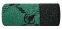Ręcznik Dorian 30x50 czarny turkusowy liście miłorzębu 500g/m2 frotte Eurofirany