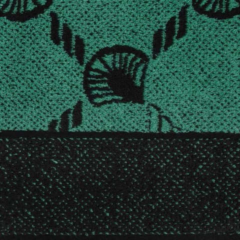 Ręcznik Dorian 30x50 czarny turkusowy liście miłorzębu 500g/m2 frotte Eurofirany