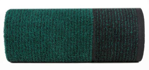 Ręcznik Leon 50x90 czarny turkusowy z żakardowym wzorem w paski frotte 500g/m2 Eurofirany