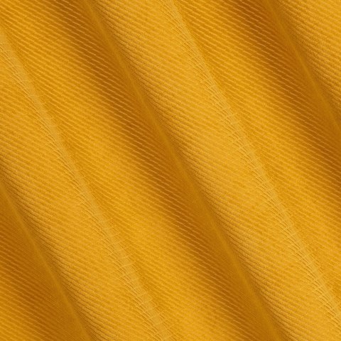 Zasłona 140x250 Eliza musztardowa gotowa na przelotkach welurowa z drobnym wytłaczanym wzorkiem geometrycznym Eurofirany