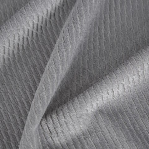 Zasłona 140x250 Eliza srebrna gotowa na przelotkach welurowa z drobnym wytłaczanym wzorkiem geometrycznym Eurofirany