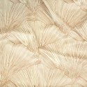 Zasłona 140x250 Goja kremowa welurowa liście miłorzębu na przelotkach Pierre Cardin z błyszczącym nadrukiem Eurofirany
