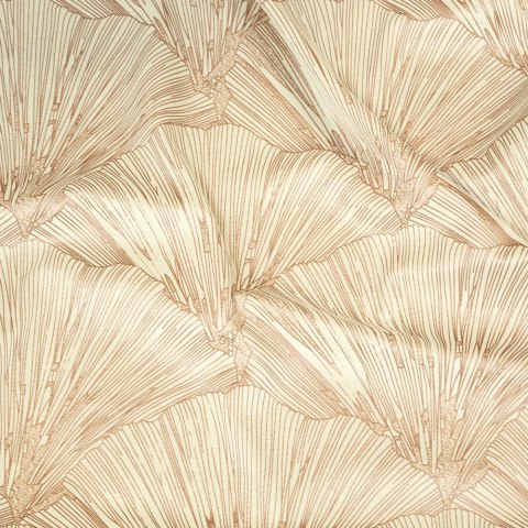 Zasłona 140x250 Goja kremowa welurowa liście miłorzębu na przelotkach Pierre Cardin z błyszczącym nadrukiem Eurofirany