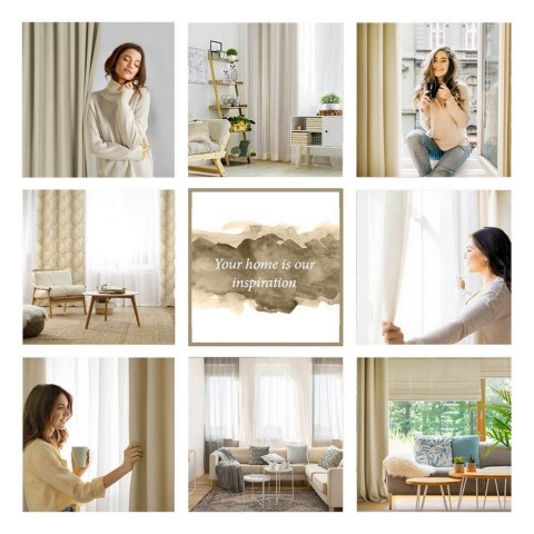 Zasłona 140x250 Goja kremowa welurowa liście miłorzębu na przelotkach Pierre Cardin z błyszczącym nadrukiem Eurofirany