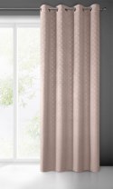 Zasłona 140x250 Julia pudrowa różowa gotowa na przelotkach welurowa z wytłaczanym geometrycznym wzorem wachlarzy Eurofirany